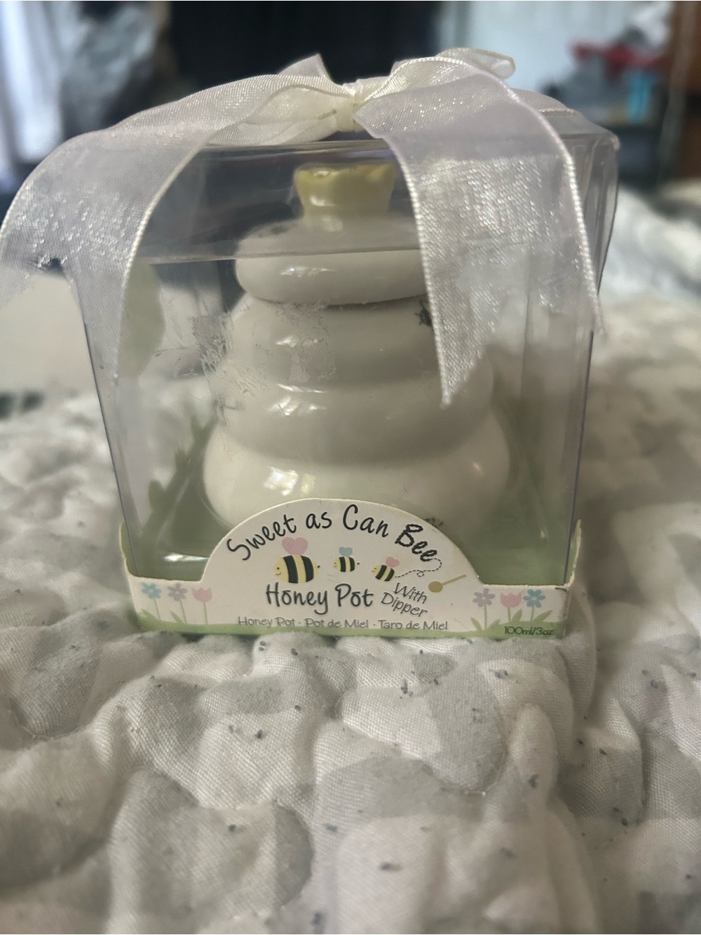 kate spade White Bee Honey Pot with Yellow Lid